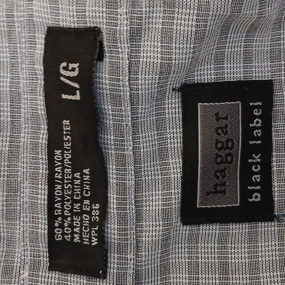 Haggar Black Label Gray Checkered Long Sleeve Shirt - Picture 8 of 8